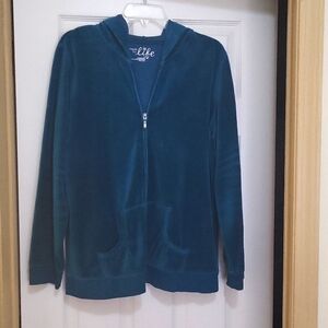 Hoodie Jacket, Teal blue, Size XL, Brand: Made for Life, velour, $20